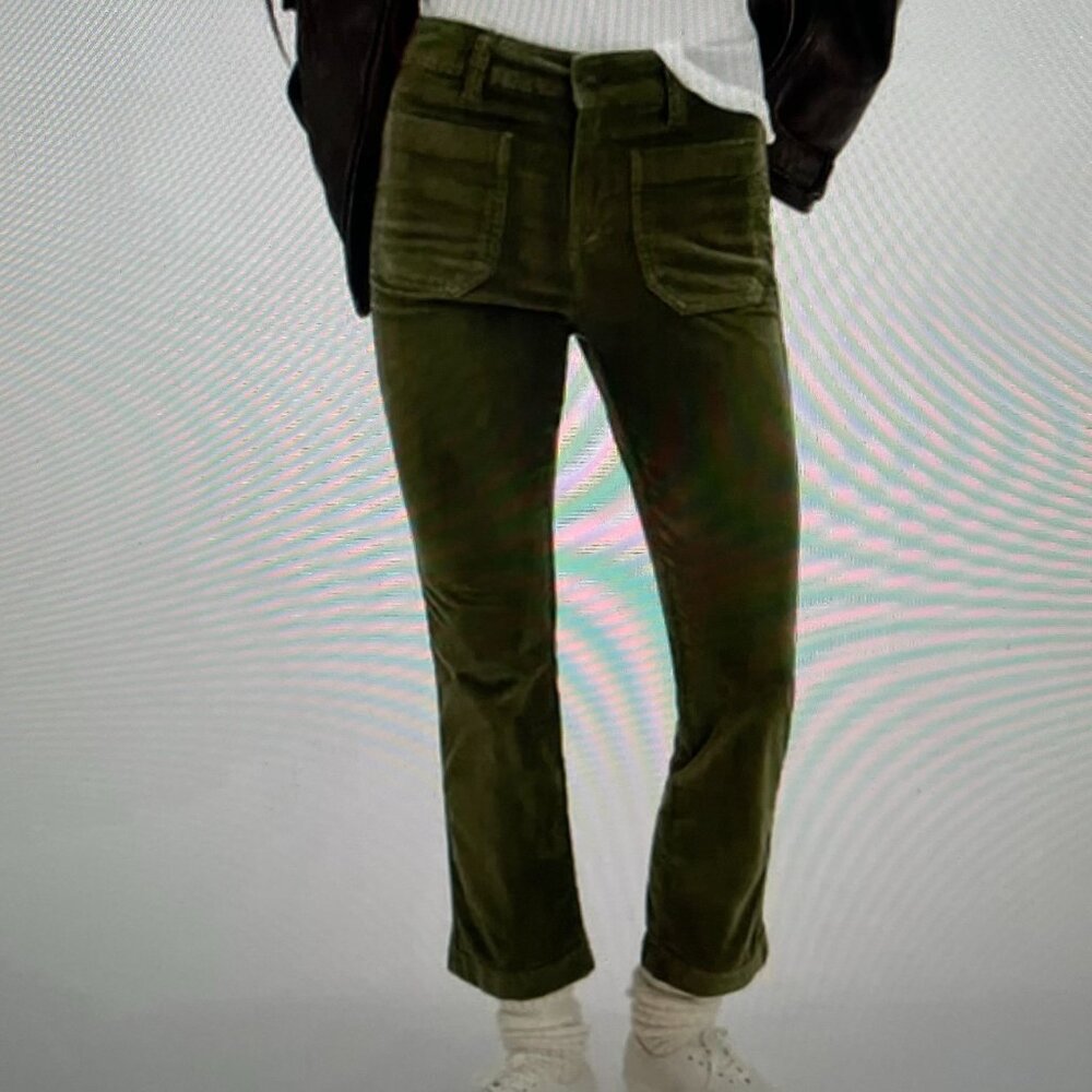 Free People Olive Green Corduroy Pants Size 0